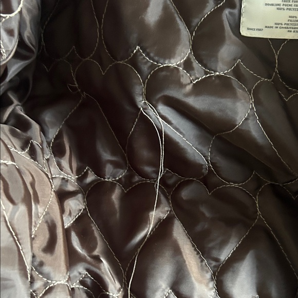 Aeropostale Chocolate Brown Puffer Jacket with Fur Hood - Picture 6 of 8